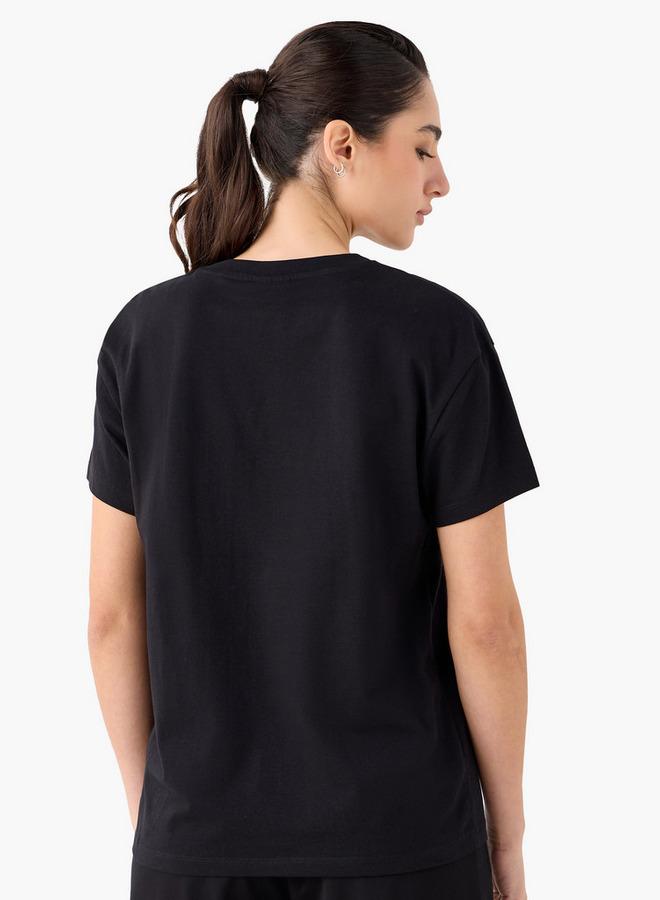 كابا تيشيرت كابا بطبعة جرافيك بياقة دائرية وأكمام قصيرة - Image 3