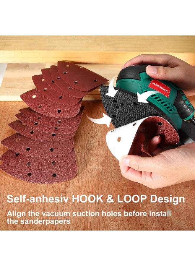 HYCHIKA Sander for Wood 200W, Electric Sander with Dust Collector, 12PCS Sandpapers, 14000RPM Compact Electric Detail Sander Ideal for Tight Space Sanding, Furniture Finishing - Image 2
