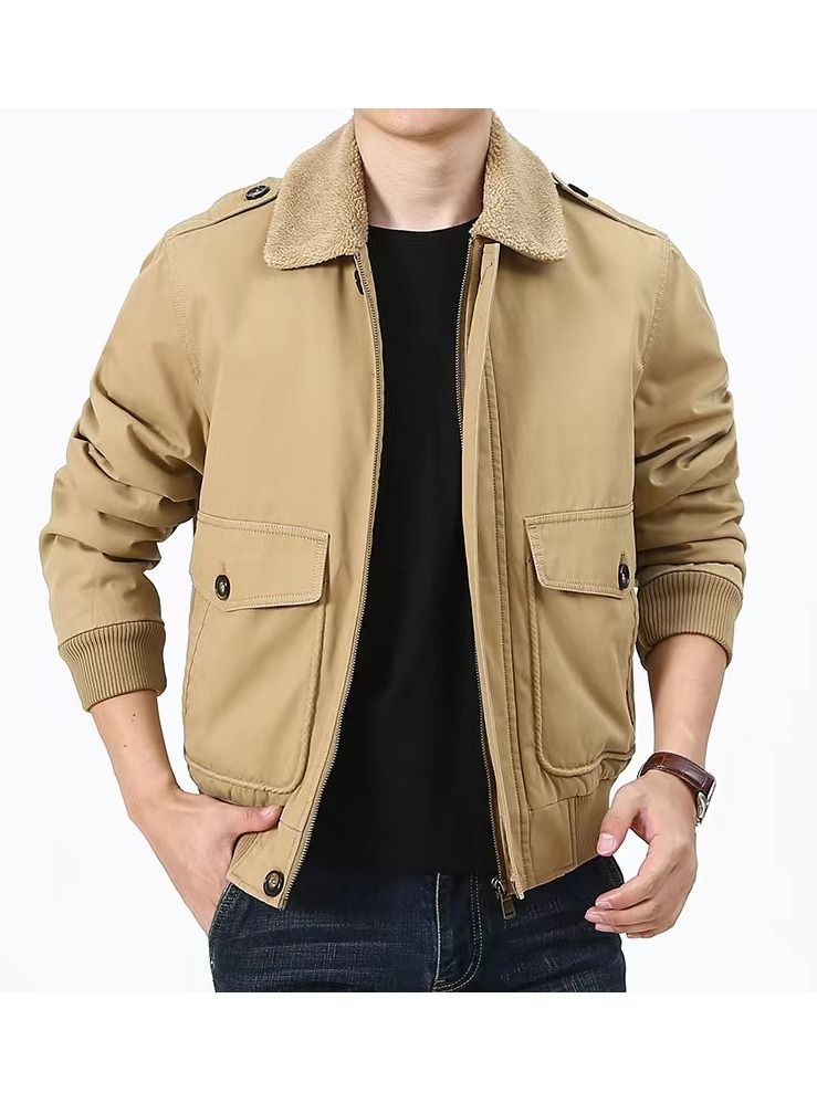 Loquat Men's Autumn/Winter Flannelette Lapel Jacket  - Image 1