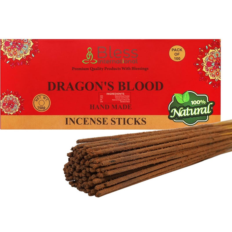 BlessDragonsBlood 100NaturalHandmadeHandDipped OrganicChemicalsCharcoalFree PurificationRelaxationPositivityYogaMeditation BestWoodsScent 100 Sticks 525 OZ