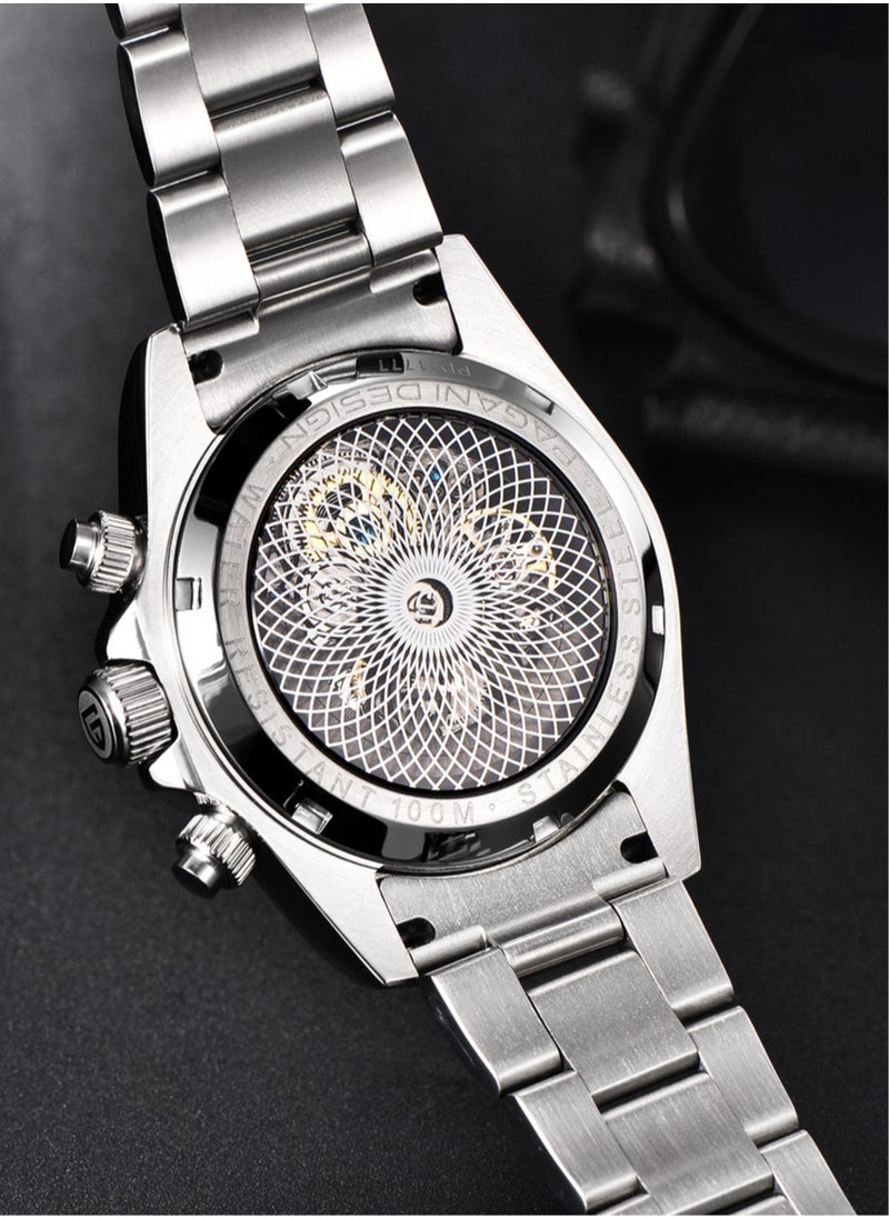 PAGANI DESIGN - Men's Skeleton Mechanical Stainless Steel Watch - Image 1