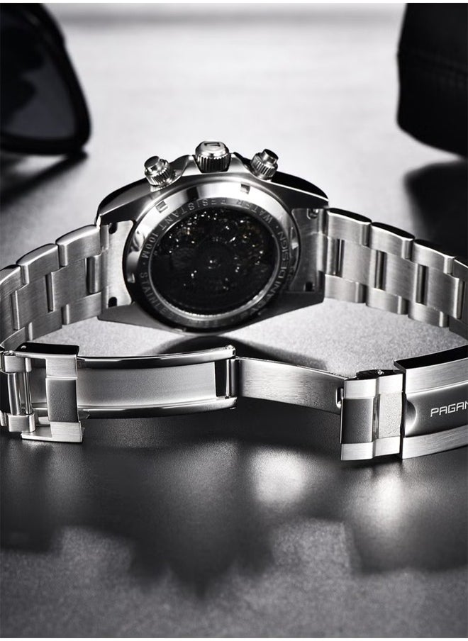 PAGANI DESIGN - Men's Skeleton Mechanical Stainless Steel Watch - Image 1