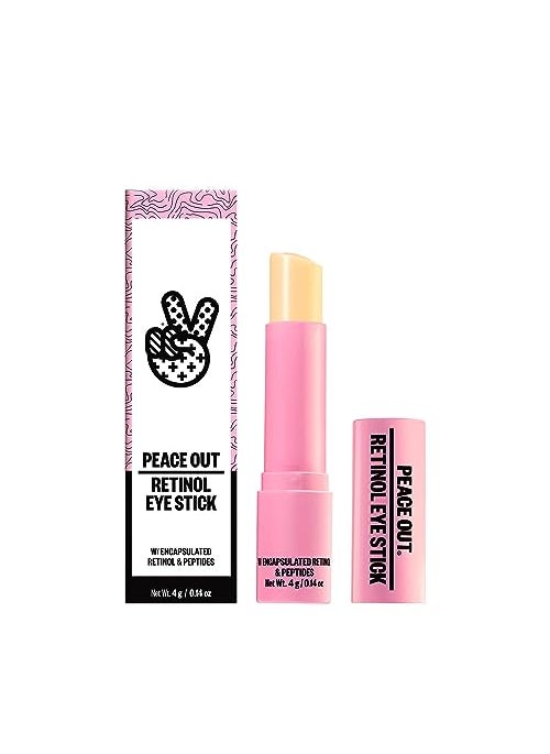 PEACE OUT - PEACE OUT Skincare Retinol Eye Stick, Daily Retinol Anti-Aging Under Eye Serum Balm, Helps Reduce Fine Lines and Dark Circles, Revitalize Eye Area with Peptides and Astaxanthin (.14 oz) - Image 1