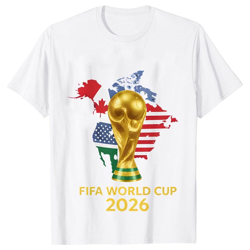 2026 Usa-Mexico-Canada World Cup Printed T-Shirt Best-Selling Family Set Combed Cotton Short-Sleeve 60314-2 - Image 1