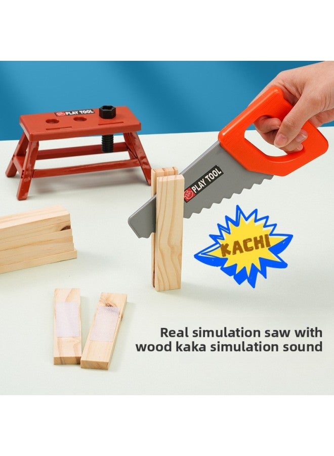 Children's Toolbox Toy Set Boy Electric Drill Repair Toolbox Simulation Repair Tool Repair Disassembly Toy-Specifications:PE50325 Professional Woodworking Simulation Children's Toolbox Tool Cognitive Maintenance Skills Training 41PCs Charged Drill Belt Clothing - Image 4