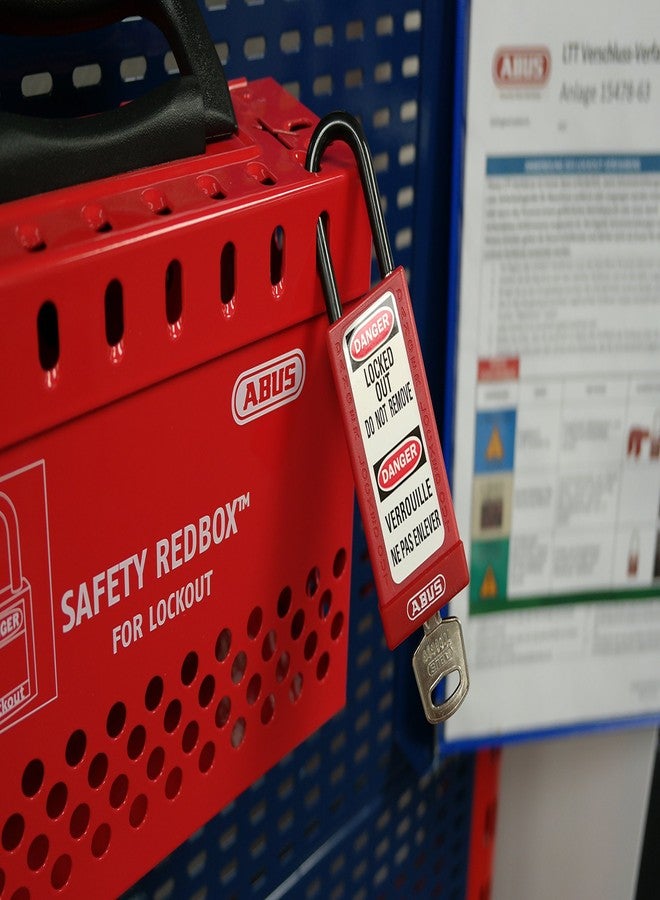 أباس قفل أمان ABUS 74LB/40 KD غير موصل بمفتاح مختلف مع جسم 3 بوصات وقيد 1-1/2 بوصة، أحمر - Image 3