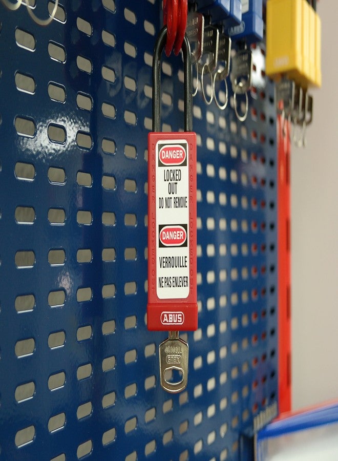 أباس قفل أمان ABUS 74LB/40 KD غير موصل بمفتاح مختلف مع جسم 3 بوصات وقيد 1-1/2 بوصة، أحمر - Image 5