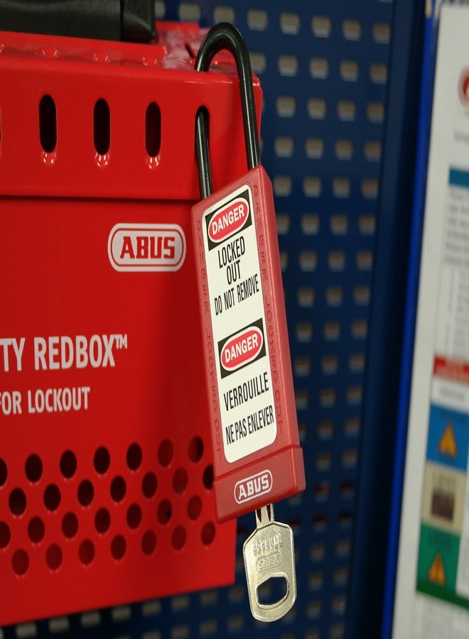أباس قفل أمان ABUS 74LB/40 KD غير موصل بمفتاح مختلف مع جسم 3 بوصات وقيد 1-1/2 بوصة، أحمر - Image 4