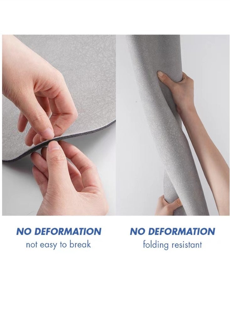 كوتيس 2 قطعة دياتوم الطين مجموعة الحمام ماصة السجاد المضادة للانزلاق حصيرة المرحاض رمادي 60X40 و 50x50 سم - Image 4