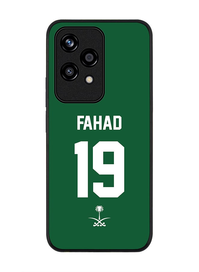 Stylizedd Rugged Black edge case for Honor 200 Lite, Slim fit Case Flexible Anti Drop TPU Gel Thin Cover - Football Team - Saudi Arabia, Player Name - Fahad - Image 1