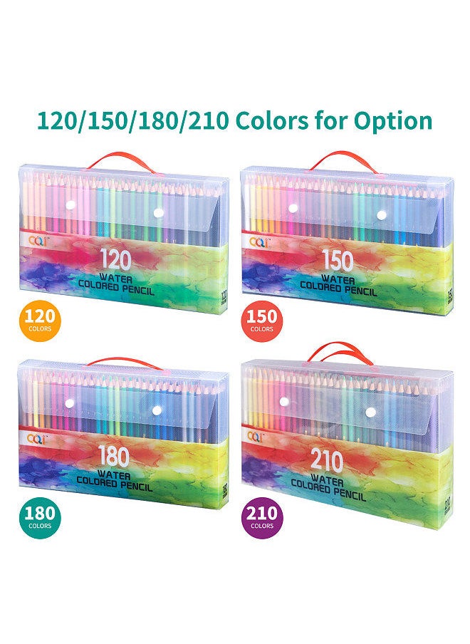 Generic - 120/150/180/210 Professional Artist Watercolor Pencils Set Water-Soluble Colored Pencils for School Students Adults Color Pencils Art Supplies for Drawing Sketching Coloring Books - Image 1