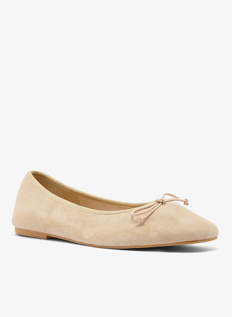 Truffle suede classic ballet flats