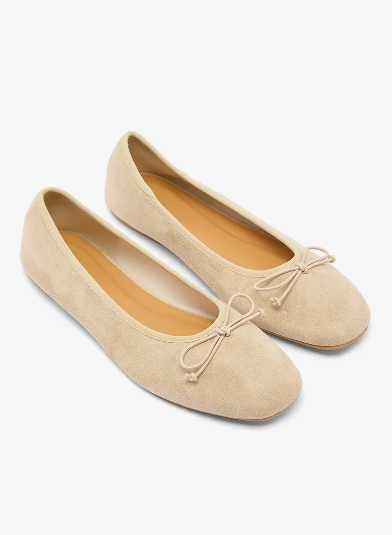 Truffle Nude micro suede classic ballet flats for Women | Best Price UAE