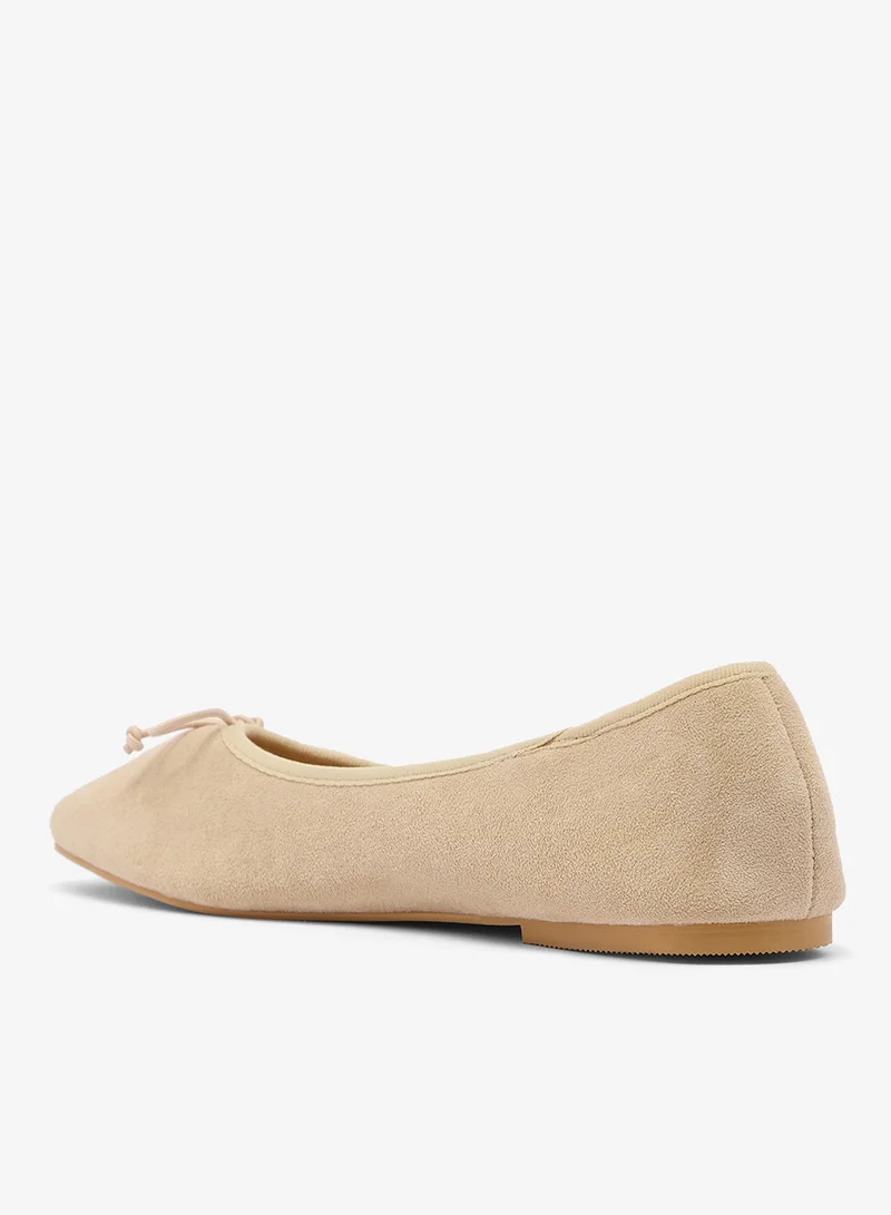 Truffle Nude micro suede classic ballet flats for Women | Best Price UAE