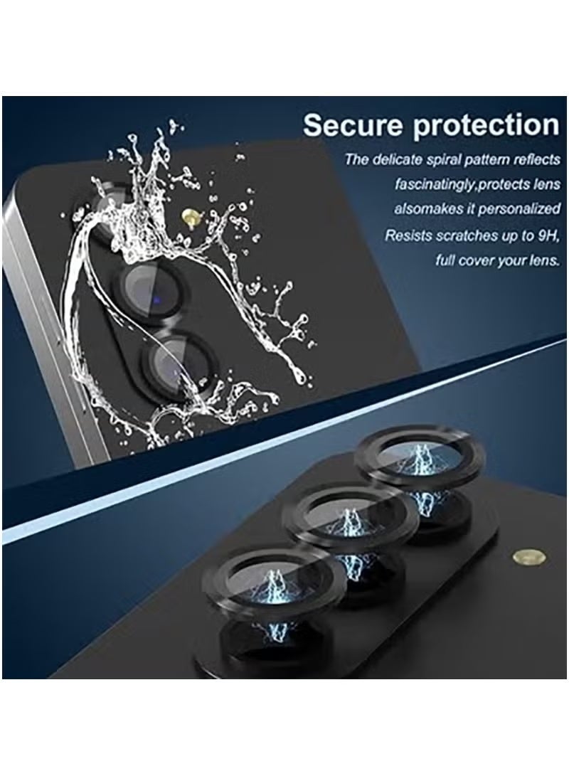 Compatible with Samsung Galaxy Z Fold 7 camera lens protector, Metallic texture style tempered glass camera lens cover Galaxy Z Fold 7 [Metal CD cable]- Black - Image 3
