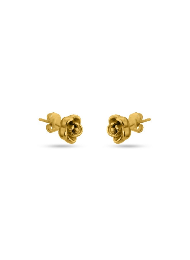 PALMONAS 18k Gold Tone Plated Petalia Gold Studs
 for Women - Image 1