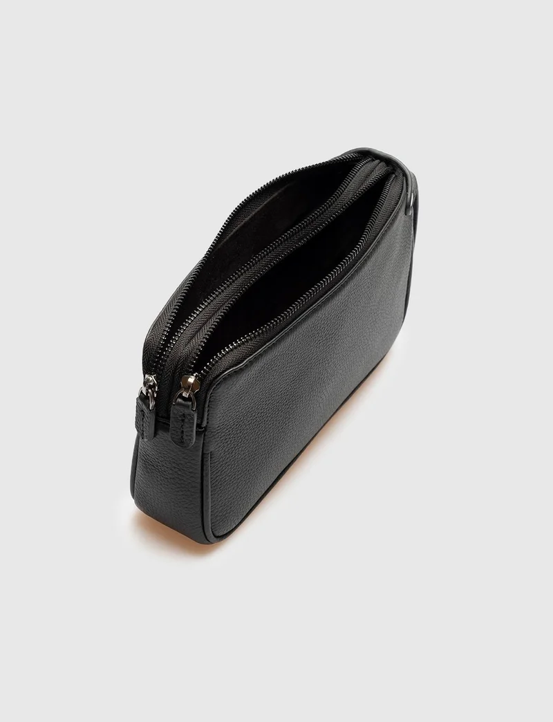 كاباني Genuine Leather Black Handbag