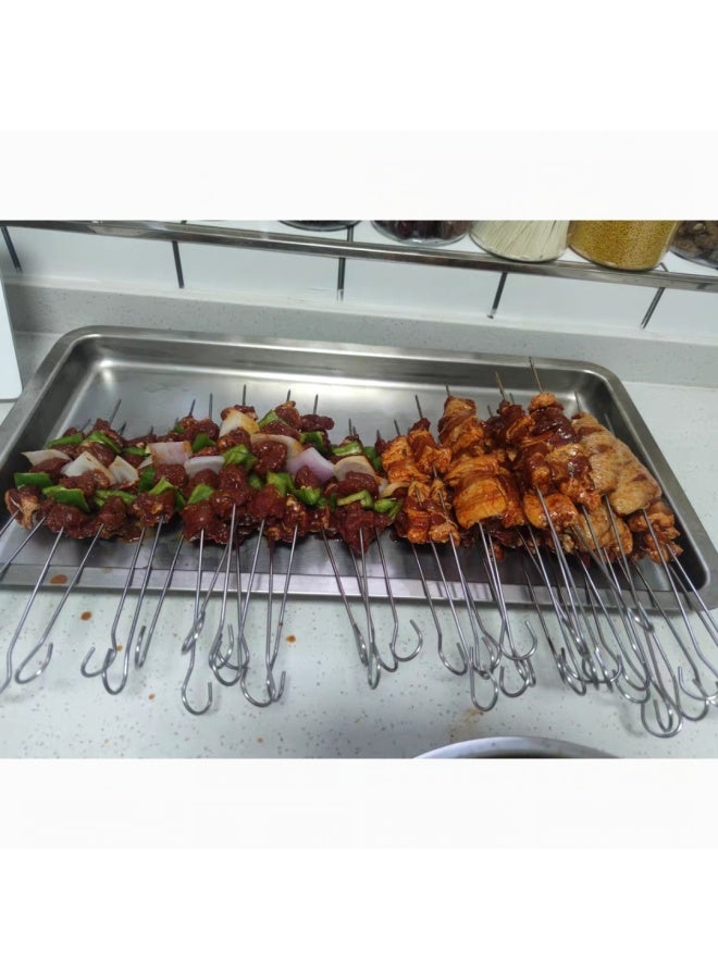 O & Oven Hanging Baking Sign Steel Sign Hanging Stove Hook Sign 304 Stainless Steel With Round Hook Ring Barbecue Sign-Color:25cm Long 30 Pieces Of 304 Round Signs  - Image 3