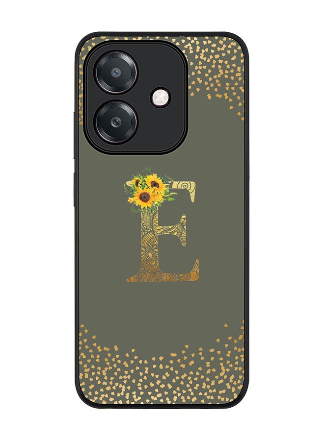 Stylizedd For Oppo A60 5G / A3 5G / A3x 5G Case,Slim fit Camera Protection, Shockproof Thin Phone cover - Custom Floral Monogram - E (Olive Green ) - Image 1