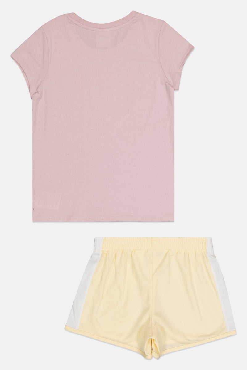 PUMA Kids Girl 2 Pcs Sportswear Fit Short Sleeve Top And Bottom Outdoor Set, Multicolor - Image 3