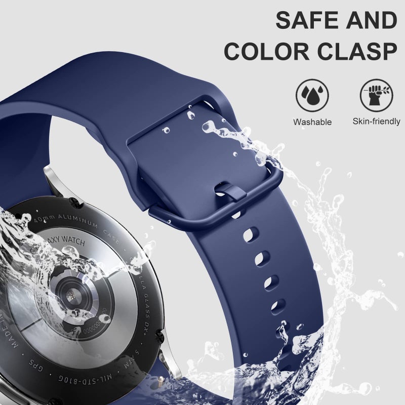 Lerobo 5 Pack Bands Compatible with Galaxy Watch 7 6 5 4 Band 40mm 44mm/Galaxy Watch 6 4 Classic 43mm 47mm 46mm 42mm/Watch 5 pro 45mm,Active 2 Band, 20mm Band Soft Silicone Sport Band Women Men - Image 5