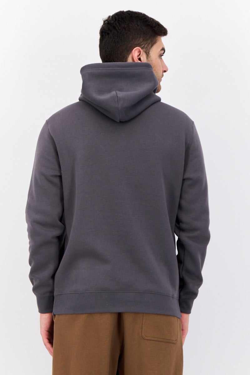 Champion سويت شيرت رياضي للرجال بأكمام طويلة وقبعة، رمادي - Image 3