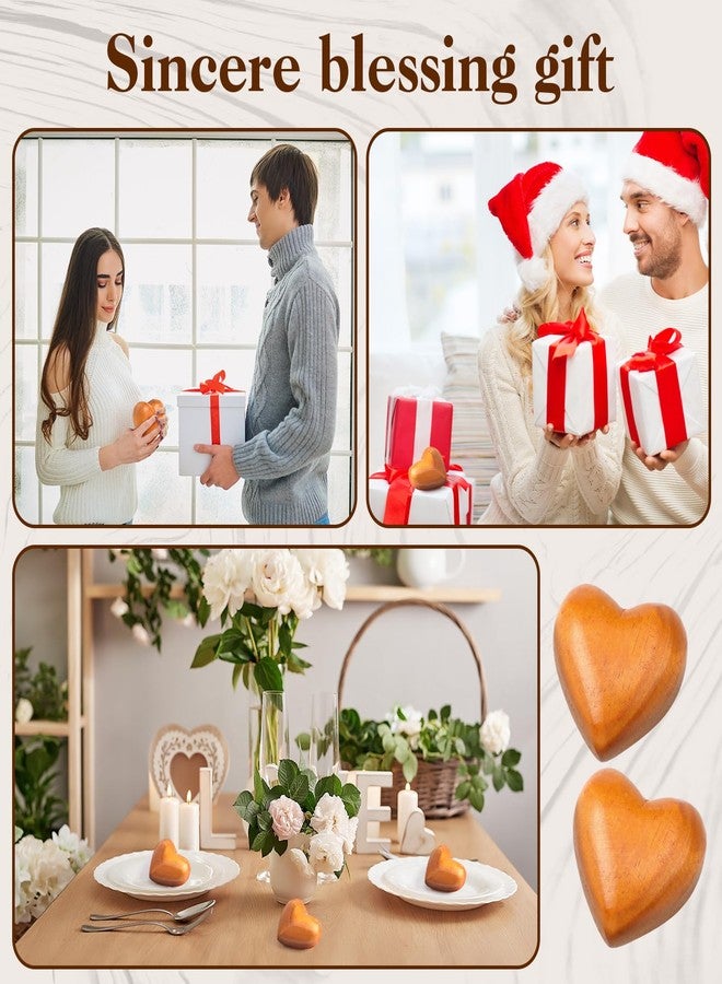 Kigeli 8 Pcs Handmade Wooden Hearts Olive 3D Love Crafts Pine Carved Decor for Wedding Birthday Gifts - Image 5