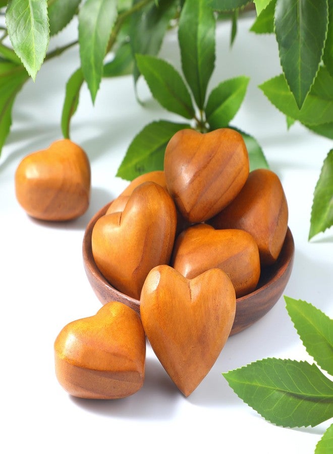 Kigeli 8 Pcs Handmade Wooden Hearts Olive 3D Love Crafts Pine Carved Decor for Wedding Birthday Gifts - Image 4