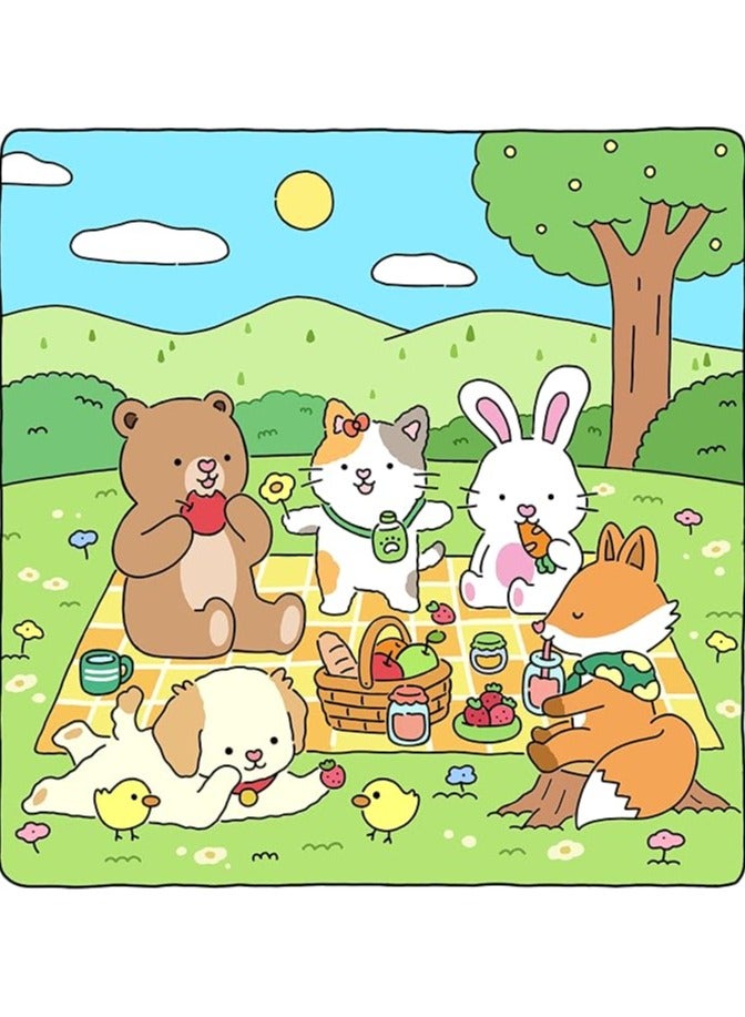 Cozy & Cute Animal Coloring Book – 56 Pages for Kids, Teens & Adults – Relaxing and Fun Coloring Featuring Adorable Animal Designs for Stress Relief & Creative Expression(FUZZY FRIENDS)  - Image 2