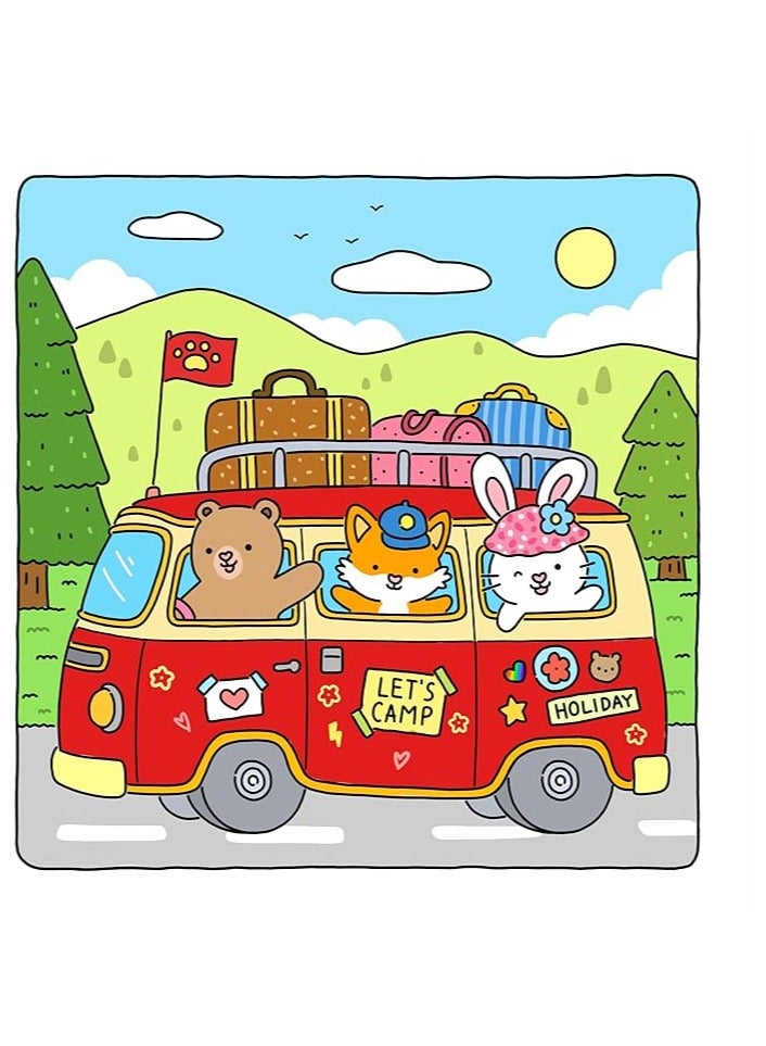 Cozy & Cute Animal Coloring Book – 56 Pages for Kids, Teens & Adults – Relaxing and Fun Coloring Featuring Adorable Animal Designs for Stress Relief & Creative Expression(FUZZY FRIENDS)  - Image 4