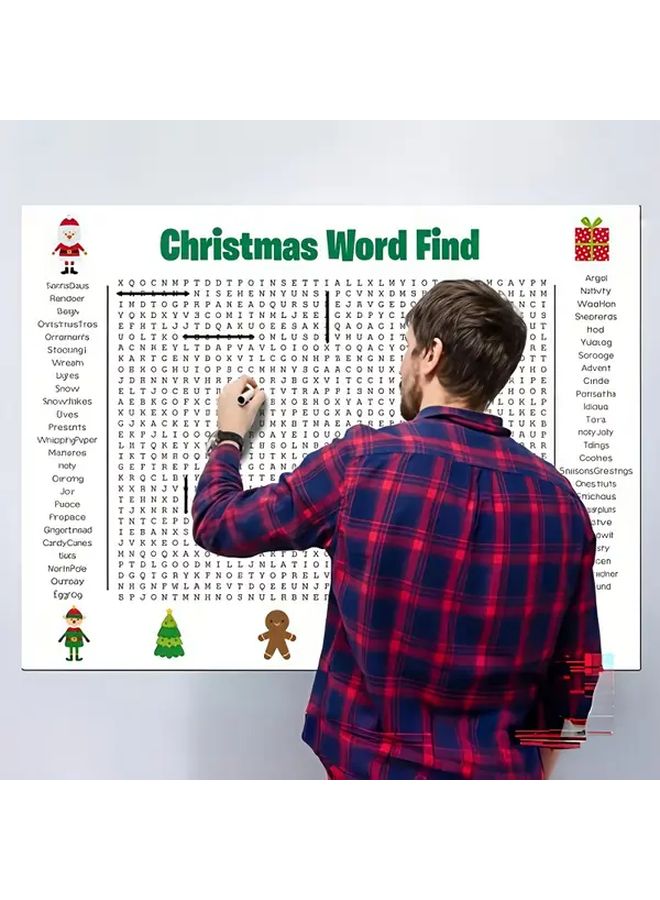 Christmas Word Search Poster Holiday Game Home Office Party Decorations - Image 5