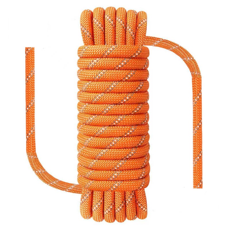 NorthPada 38 in 10mm x 65 ft 20Meter Static Nylon Heavy Duty Outdoor Climbing Rope for Knotting Practice Arborist Tree Work Marine Anchor Boat Rappelling Emergency Swing Orange