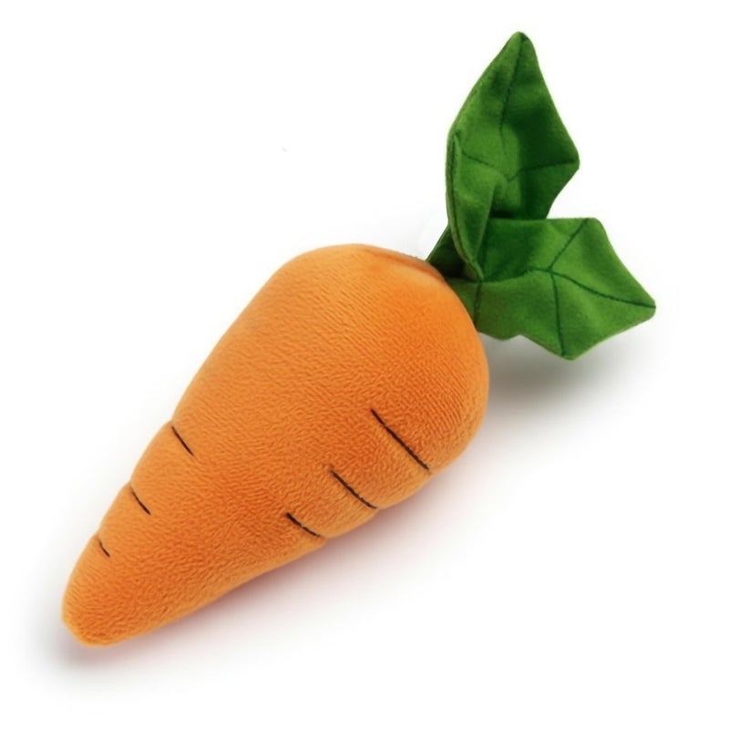 Pet Lou 8 Inch Carrot Plush Dog Toy for Soft Chewers Durable Squeaky Crinkle Anti Boredom Chew Toy for Dogs Cute Soft Stuffed Calming Indoor Pet Toy for All Dog Breeds - Image 2