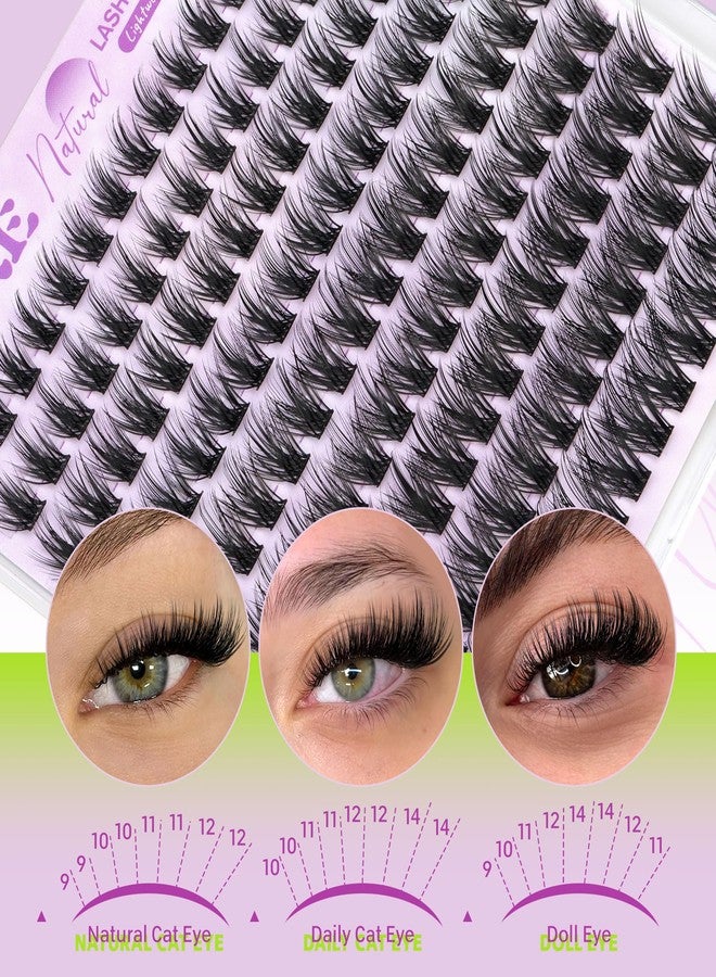 JIMIRE Lash Clusters Wispy Natural Eyelash Clusters 9-14MM Natural Lash Extensions Anime Cluster Eyelash Extensions Easy to DIY by Self Beginners Friendly 144Pcs Pack by JIMIRE - Image 3