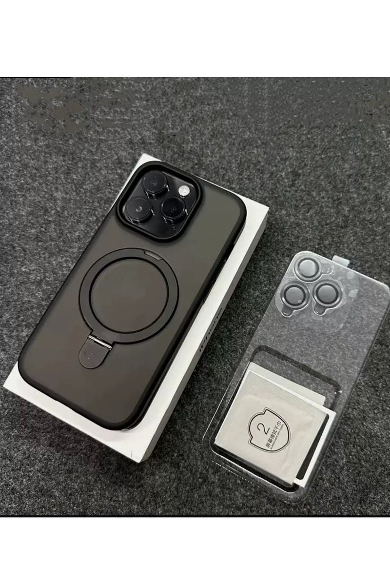 ايليجو غطاء iPhone 13 Pro مع حامل مغناطيسي غير مرئي، 【حماية كاملة من الصدمات】غطاء هاتف خلفية غير لامعة مع حامل مغناطيسي لـ Apple 13 Pro (2021) (أسود) - Image 2