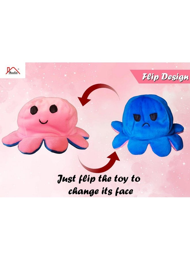 HomeCute HOMECUTE Soft Toys for Boys & Girls,Face Changing Octopus Kids’ Toys,Stuffed Animal Toy,Show Your Mood Without Saying a Word(Two Octopus-“Blue-Pink & Green-Yellow”)  - Image 4