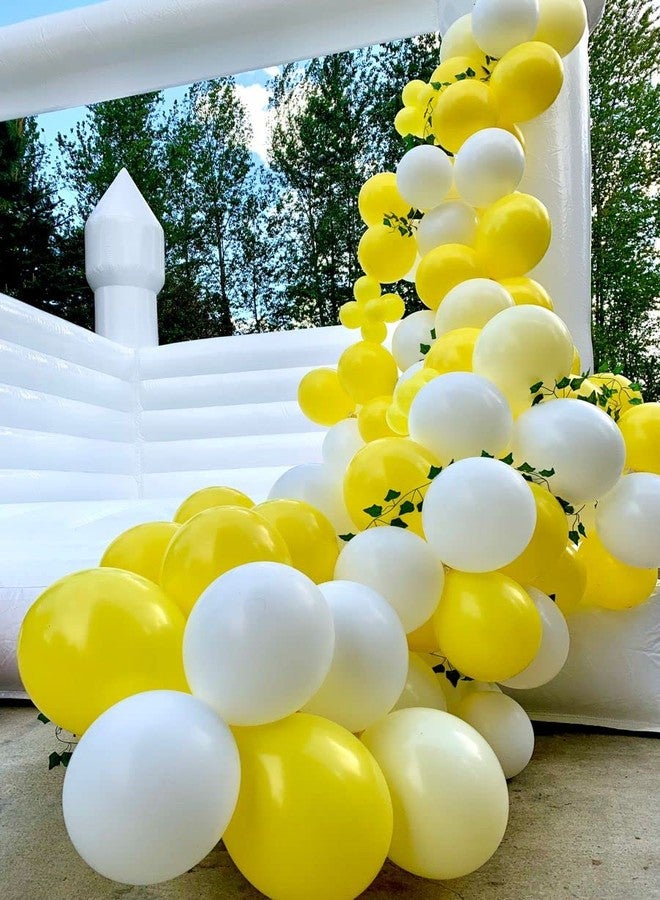 Flyloons Yellow White Balloons Pack of 100 for birthday decoration items also suitable for Anniversary, Wedding, Celebration, Party - Image 1