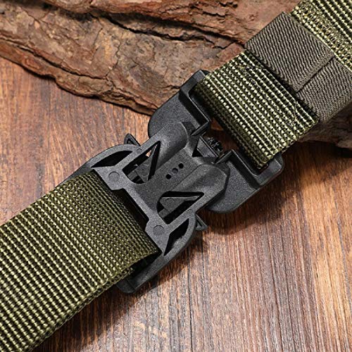Contacts Synthetic Quick Release Buckle Nylon Belt for Men | Men's Nylon Belt (Free Size) (Green) - Image 4