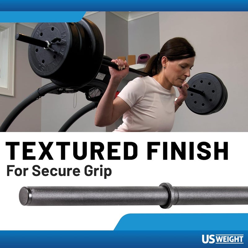 US Weight Barbell Set for home gym workout - Made in USA, Essential Home Gym Equipment for Strength Training - Image 4