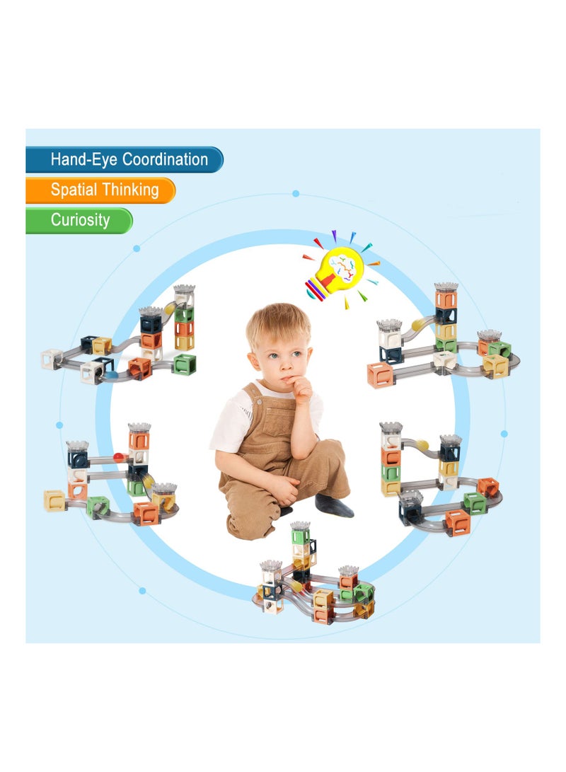 Magnetic Building Toy Stacking Block Sets for Kids, Educational STEM Building Toys, Marble Maze Montessori Toys Birthday Gifts for Kids Age 3-8 Boys and Girls (41 Pcs) - Image 3