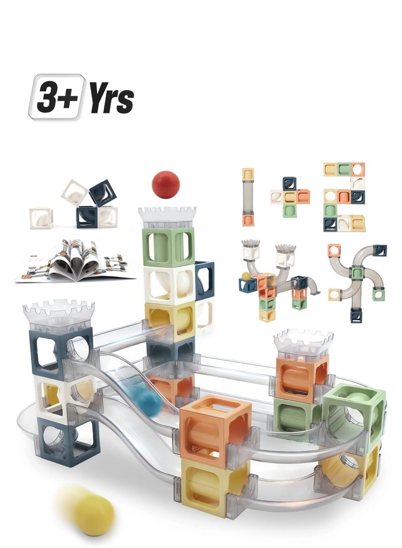 Magnetic Building Toy Stacking Block Sets for Kids, Educational STEM Building Toys, Marble Maze Montessori Toys Birthday Gifts for Kids Age 3-8 Boys and Girls (41 Pcs) - Image 1