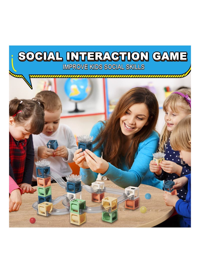 Magnetic Building Toy Stacking Block Sets for Kids, Educational STEM Building Toys, Marble Maze Montessori Toys Birthday Gifts for Kids Age 3-8 Boys and Girls (41 Pcs) - Image 2