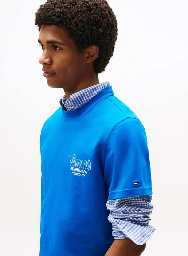 TOMMY JEANS  Logo Slim Crew Neck T-Shirt for Men | Best Price UAE