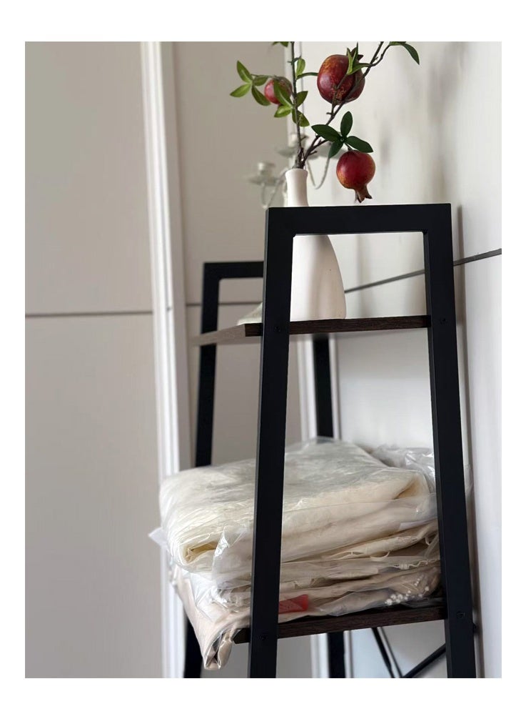 أي هوم رف سلمي من 4 طبقات، رف كتب صناعي بإطار معدني وأرفف خشبية، تصميم متين، رف تخزين متعدد الأغراض لغرفة المعيشة، المكتب المنزلي، المطبخ، غرفة النوم، لون بني ريفي، 60×137 سم - Image 5