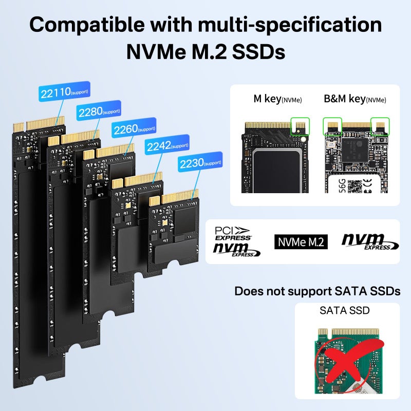 FREEGENE ACASIS NVMe M.2 Duplicator, M.2 ssd cloner Dual-Bay Offline Clone, USB C to NVME Docking Station for M2 SSD M Key Hard Drives Enclosure - Image 3
