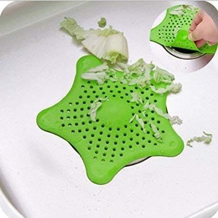 POPLEY Creative Starfish Silicone Suckers Kitchen Bathroom Sink Bathroom Sucker Sink Filter Sewer Hair Colander Strainers 4 PCsMultiColor - Image 1