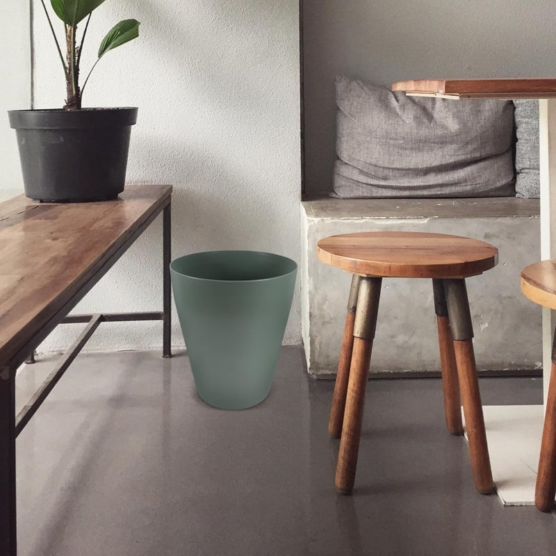 Small Oval Lidless Trash Can 2pcs, Plastic Wastebaskets for Bathroom Bedroom Kitchen, Navy and Dark Green Household Garbage Buckets for Desk Under Sink Use - Image 5