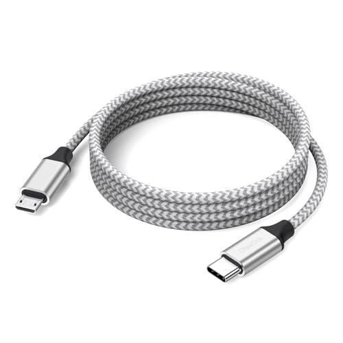 DteeDck USB C to Micro USB Cable 6.6ft, MicroUSB to USB Type C Cable Braided Male to Male USB-C USBC to Micro USB Cord 2M for Charging & Data Transmission - Image 1