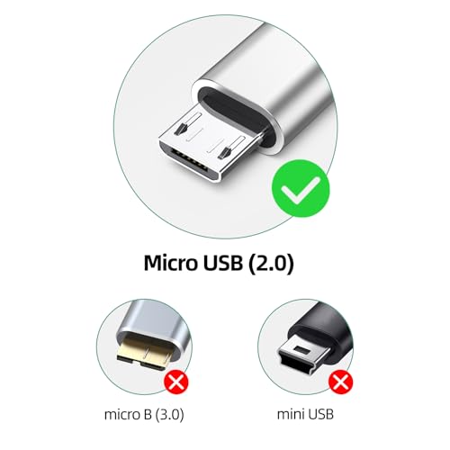 DteeDck USB C to Micro USB Cable 6.6ft, MicroUSB to USB Type C Cable Braided Male to Male USB-C USBC to Micro USB Cord 2M for Charging & Data Transmission - Image 4