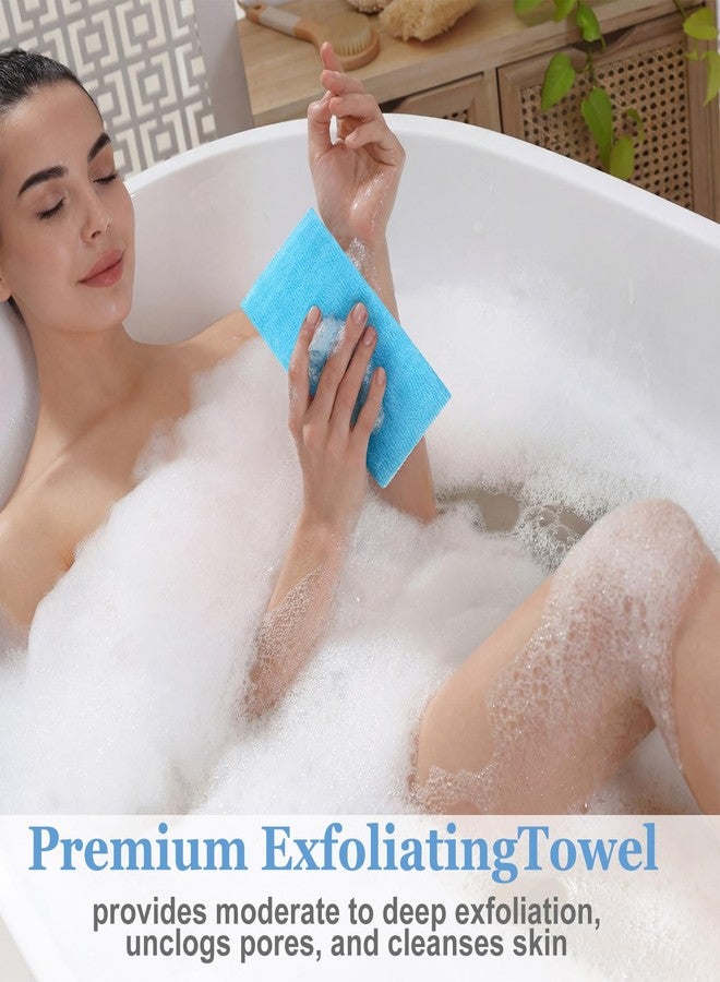 Tegeme 18 Pcs Exfoliating Washcloth Towel Japanese Nylon Bath Towel Colorful Body Scrubber Exfoliator Sponge Loofah Washcloth for Skin Shower Bath(Vibrant Colors,35.4 Inch) - Image 5